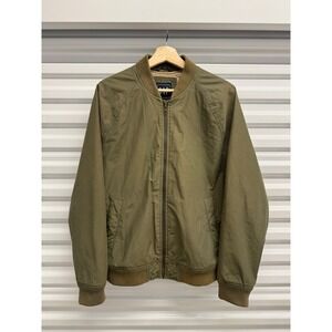 Gap Mens Bomber Jacket Medium Olive Green Water Resistant Windproof Full Zip